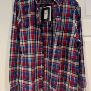 Tommy Hilfiger Red Blue White Plaid Button-Down Shirt